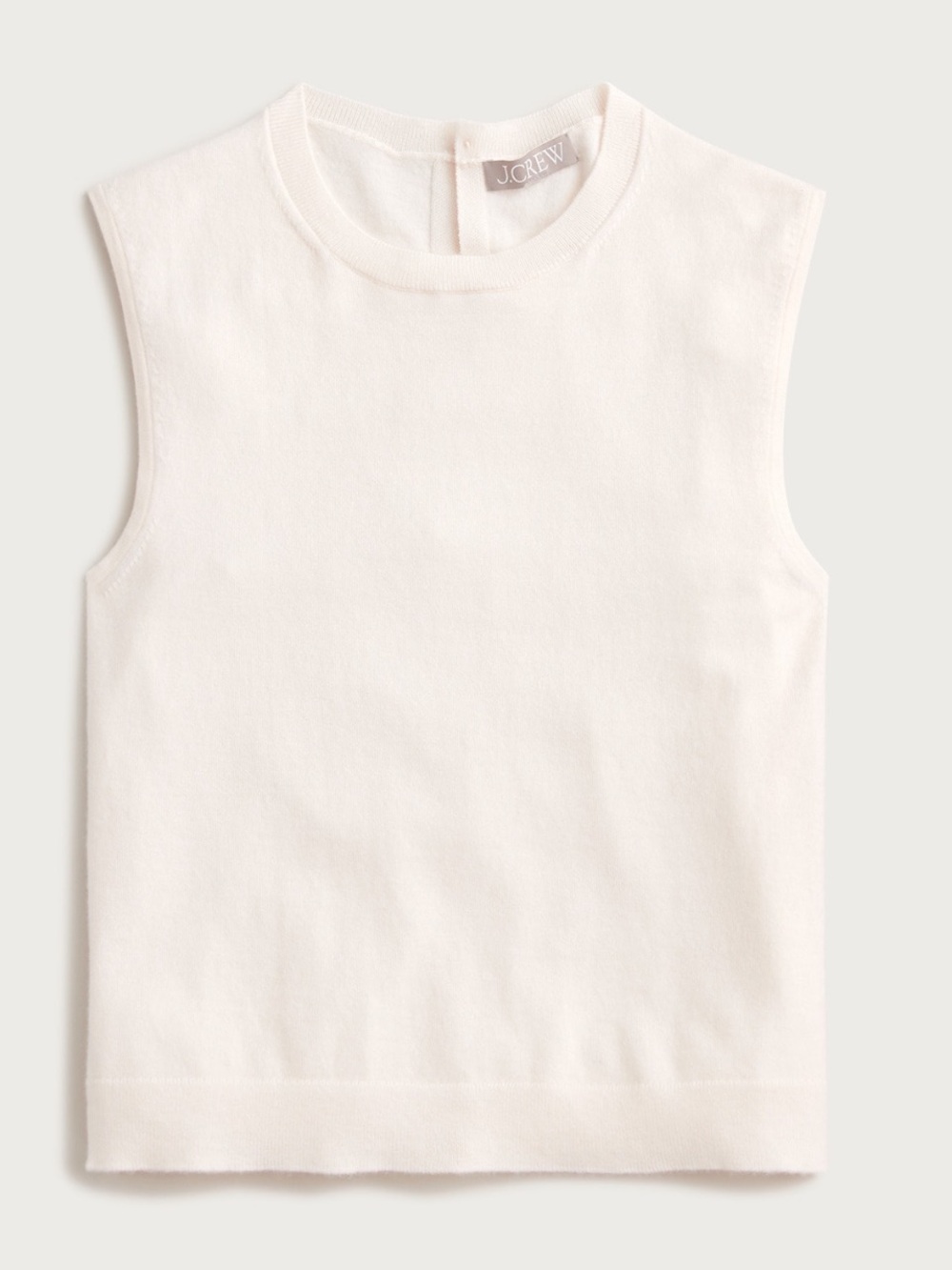 J.Crew Women’s Featherweight Cashmere-Blend Cropped Sweater Shell - Snow